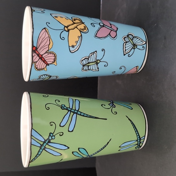 Bugz By Ursula Dodge Set If 2 Tall Ceramic Butterfly/ Dragonfly Mugs. - Picture 5 of 9